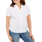 Karen Scott Women's Cotton Embroidered Shirt White Size Large