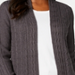 Karen Scott Women's Cable Knit Cardigan Gray Size Small