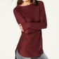 INC International Concepts Women's Long Sleeve Boat Neck Sweater Red Size X-Small