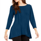 Alfani Women's Solid Swing Top Teal Size Petite L