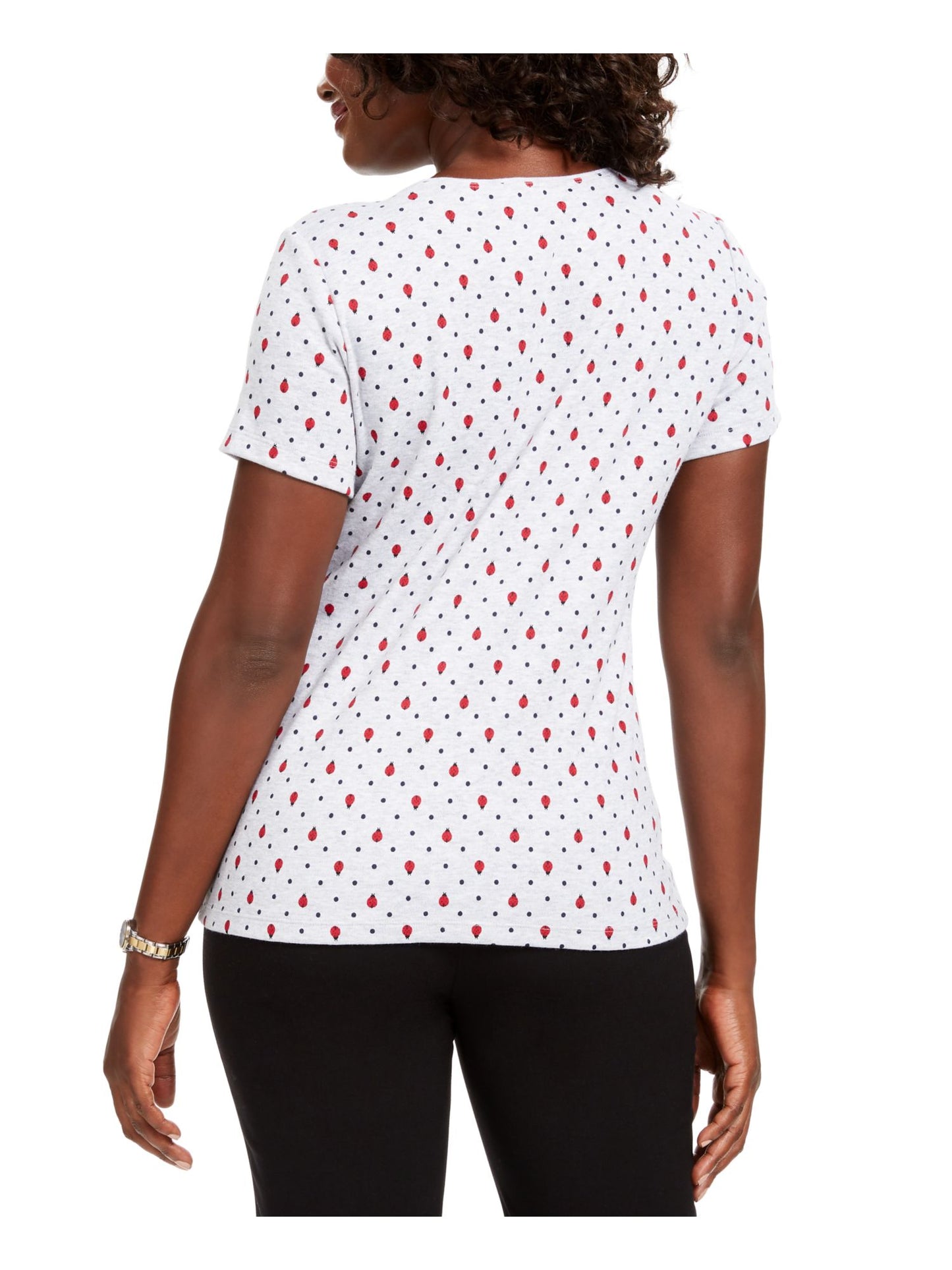 Karen Scott Women's Short Sleeve T-Shirt Top Gray Size S