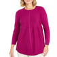 Style & Co Women's Knit Mixed Stitch Tunic Purple Size Medium