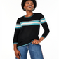 Charter Club Women's Striped Cashmere Sweater Black Size X-Large