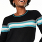 Charter Club Women's Striped Cashmere Sweater Black Size X-Large