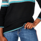 Charter Club Women's Striped Cashmere Sweater Black Size X-Large