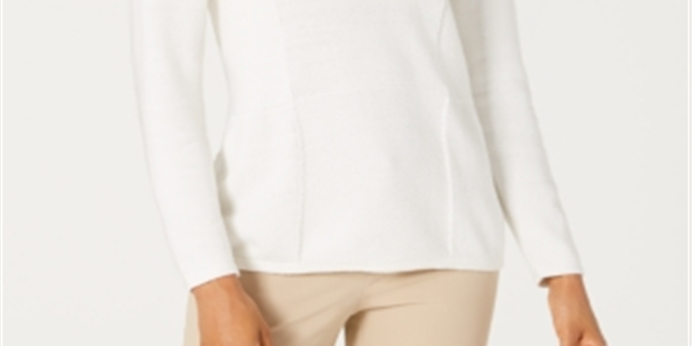 Karen Scott Women's Patchwork Stitch Pullover Sweater White Size XX-Large