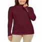 JM Collection Women's Stud Sleeve Pullover Turtleneck Sweater Red Size Large