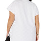 Alfani Women's Plus Textured Split Neck Top White Size 2X