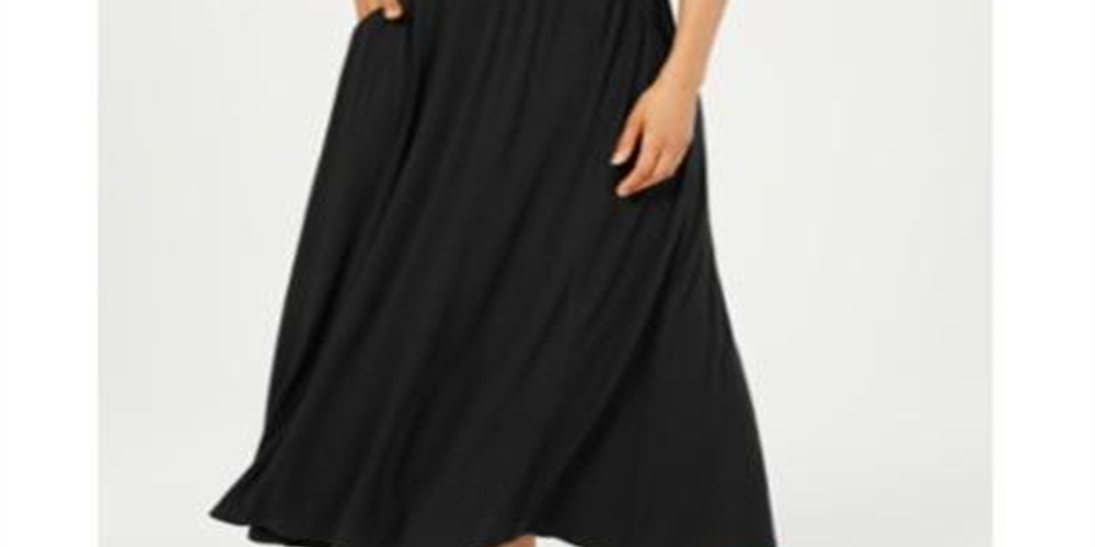 Style & Co Women's Knit Maxi Skirt Black Size Petite M