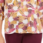 JM Collection Women's Printed Pleated Back Top Purple Size Petite Small