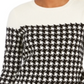 Charter Club Women's Houndstooth Button Shoulder Sweater Black - White Size Petite XL