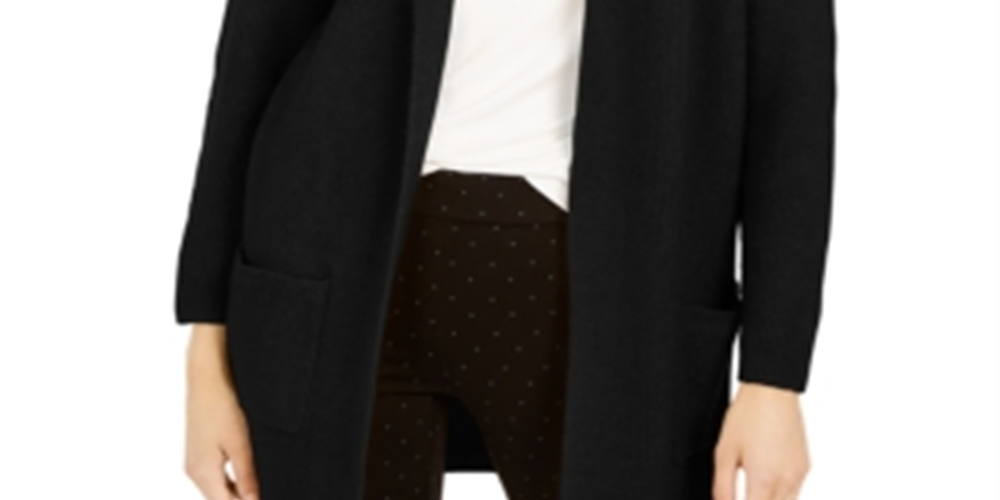 Style & Co Women's Open Front Topper Jacket Black Size X-Small