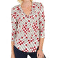 Charter Club Women's Printed V Neck Top White Size XX-Large