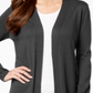 JM Collection Women's Lace up Sleeve Cardigan Gray Size Large
