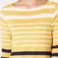 Charter Club Women's Pima Cotton Button Shoulder Stripe Top Yellow Size XX-Large