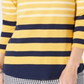 Charter Club Women's Pima Cotton Button Shoulder Stripe Top Yellow Size XX-Large