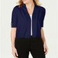JM Collection Women's Open Front Toggle Sleeve Cardigan Blue Size Large