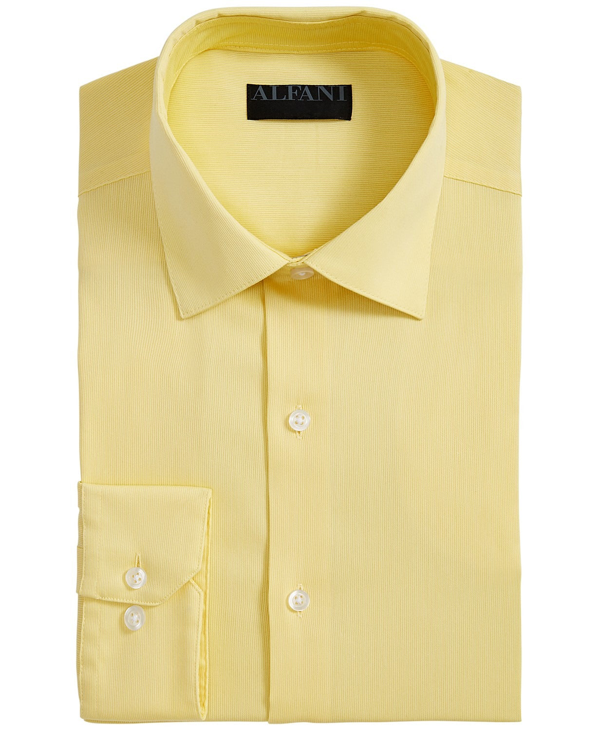 Alfani Men's Regular Fit Officewear Button Down Shirt Yellow Size 15.5x34-35/M