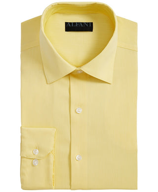 Alfani Men's Regular Fit Officewear Button Down Shirt Yellow Size 15.5x34-35/M
