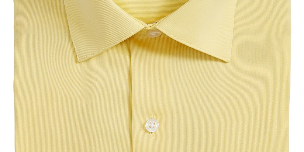 Alfani Men's Regular Fit Officewear Button Down Shirt Yellow Size 15.5x34-35/M