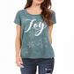 Style & Co Women's Joy Graphic Print T-Shirt Green Size Petite Small