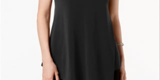 JM Collection Women's Embellished Cutout Tank Top Black Size Small