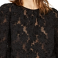INC International Concepts Women's Jacquard Blouse Black Size Petite S