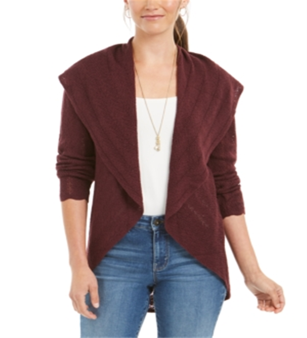 Style & Co Women's Pointelle Cardigan Purple Size X-Large
