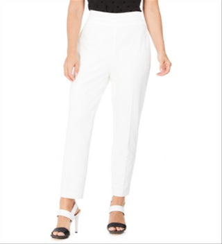 Calvin Klein Women's Pleated Waist Slim Fit Dress Pants White Size 6