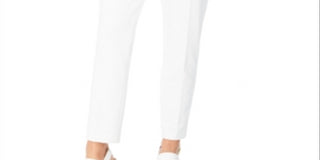 Calvin Klein Women's Pleated Waist Slim Fit Dress Pants White Size 6