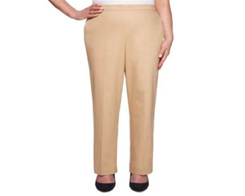 Alfred Dunner Women's Sateen Pull on Street Smart Pants Brown Size -12P