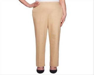 Alfred Dunner Women's Sateen Pull on Street Smart Pants Brown Size -12P