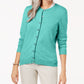 Karen Scott Women's Crew Neck Cardigan Blue Size X-Large