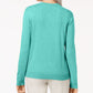 Karen Scott Women's Crew Neck Cardigan Blue Size X-Large
