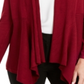 JM Collection Women's Ribbed Handkerchief Hem Cardigan Red Size Medium
