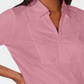 Karen Scott Women's Cotton Eyelet Yoke Top Pink Size XX-Large