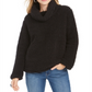 Style & Co Women's Faux Sherpa Cowlneck Sweater Black Size Petite X-Large