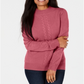 Karen Scott Women's Cable Front Mock Neck Sweater Pink Size X-Large