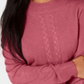 Karen Scott Women's Cable Front Mock Neck Sweater Pink Size X-Large
