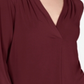 Charter Club Women's Pleat Neck 3/4 Sleeve Top Cranberry Size Petite S/M