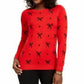 Charter Club Women's Reese Beaded Bow Dotted Sweater Red Size X-Large