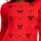 Charter Club Women's Reese Beaded Bow Dotted Sweater Red Size X-Large