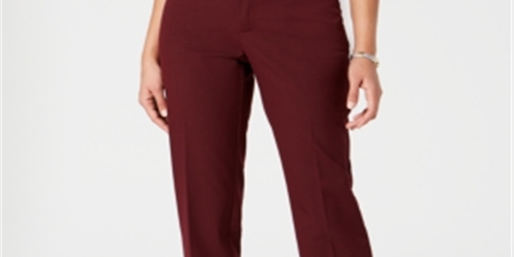 Charter Club Women's Slim Leg Ankle Pants Red Size 4