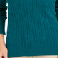 Charter Club Women's Cable Turtleneck Sweater Green Size X-Large