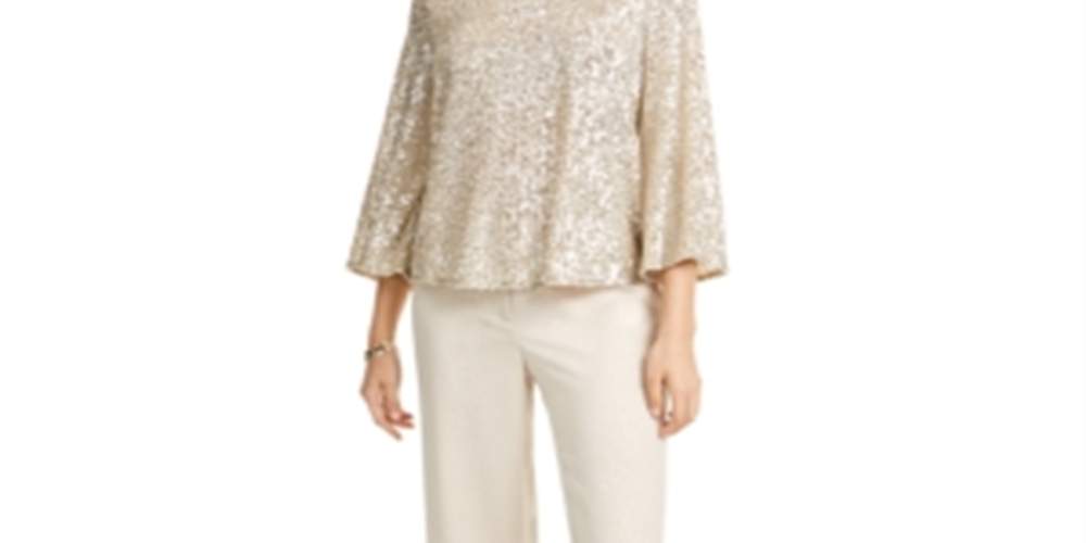 Alfani Women's Snake Embossed Wide Leg Pants Brown Size 2 Petite