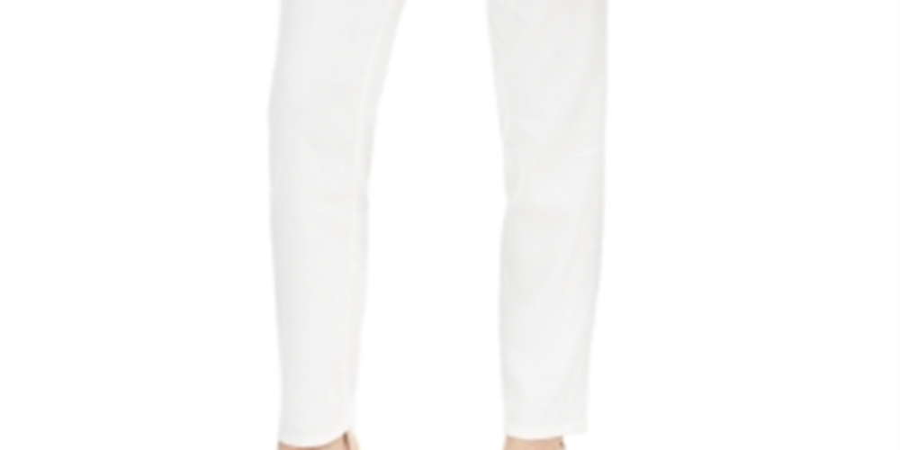 INC International Concepts Women's Paper Bag Waist Tapered Pants White Size 14 Petite