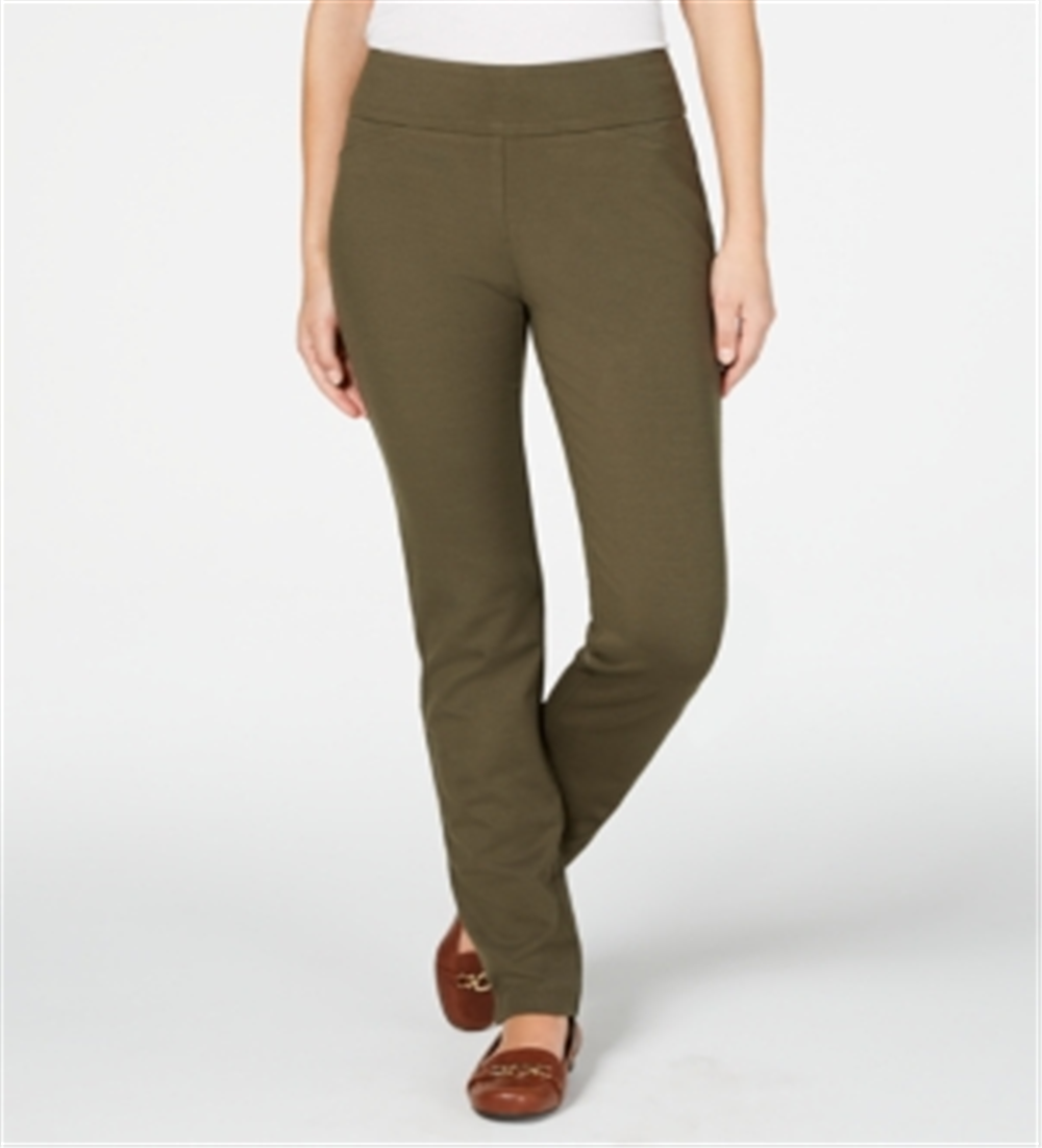 Charter Club Women's Cambridge Pull on Ponte Pants Green Size 16 S