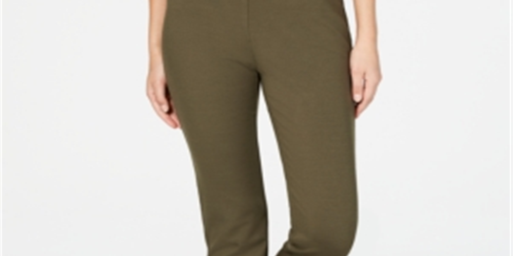 Charter Club Women's Cambridge Pull on Ponte Pants Green Size 16 S