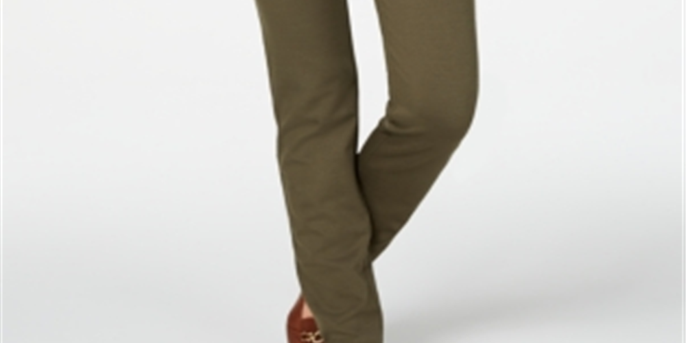 Charter Club Women's Cambridge Pull on Ponte Pants Green Size 16 S