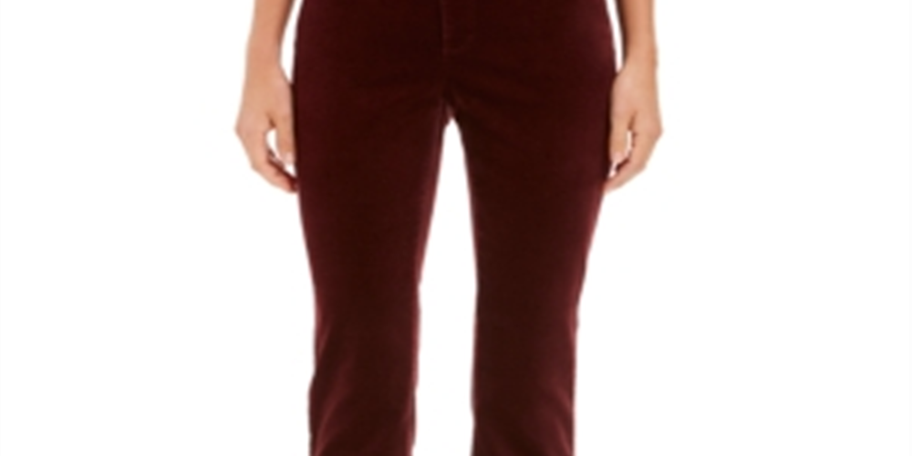 Charter Club Women's Velveteen Tummy Control Ankle Straight Jeans Red Size 6